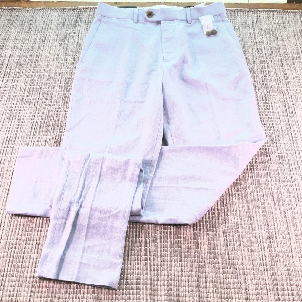 Banana Republic Mens Blue Linen Cotton Tailored Fit Pants 29x32 531915-00-1 NWT